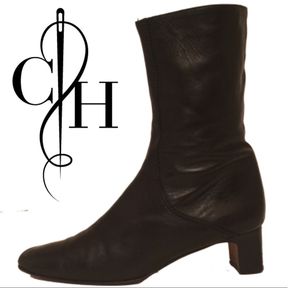 Cole Haan Black Sleek Leather Bootie Boot Boots